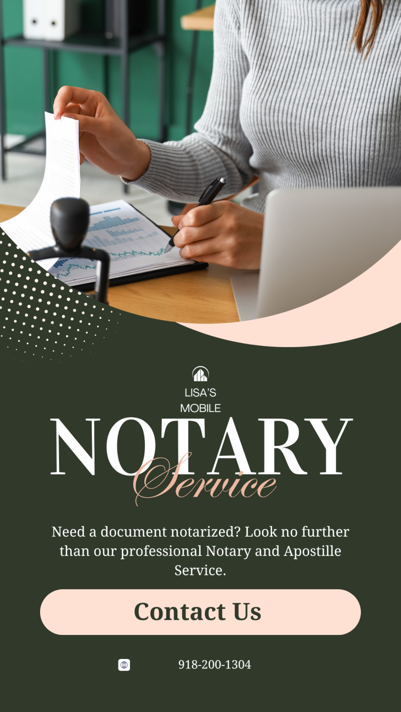 Poster layanan Lisa's Mobile Notary